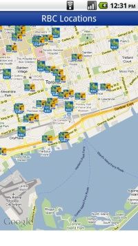 RBC locations in map view